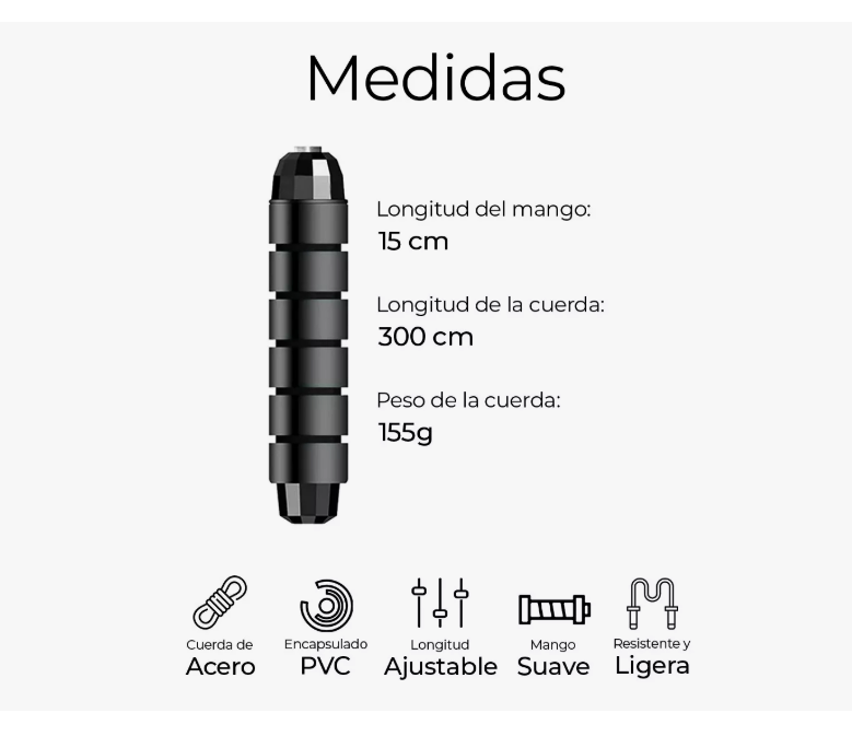 Foto 4 pulgar | Cuerda para Saltar Raganet Ajustable