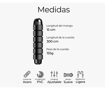 Foto 3 | Cuerda para Saltar Raganet Ajustable