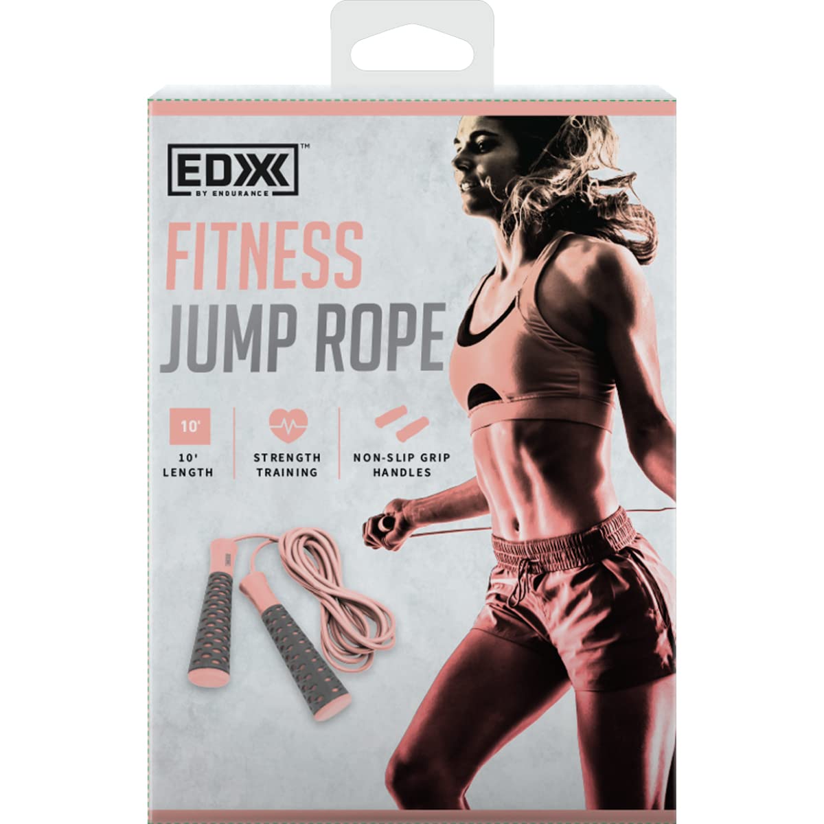Foto 7 pulgar | Jump Rope Edx De Endurance Fitness, Ajustable, 10 Pies, Color Coral - Venta Internacional.