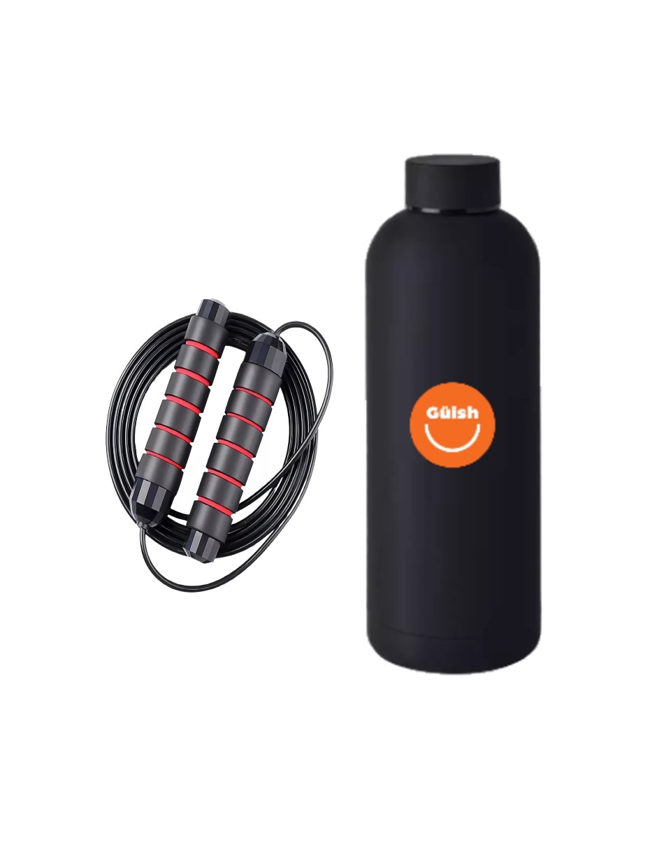 Cuerda Para Saltar Ajustable Color Rojo + Gratis Termo Güish De Regalo