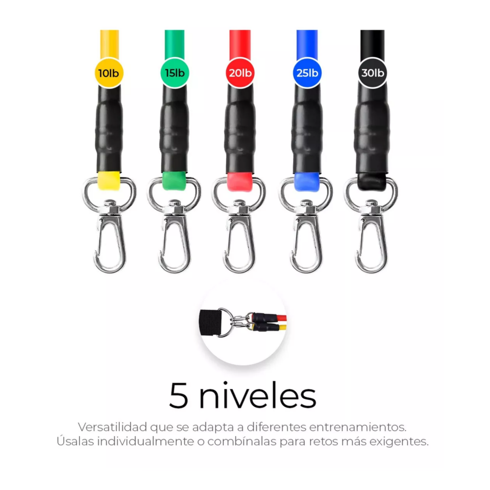 Foto 5 pulgar | Bandas De Resistencia Gimnasio Ligas Ejercicio Yoga Fitness Multicolor