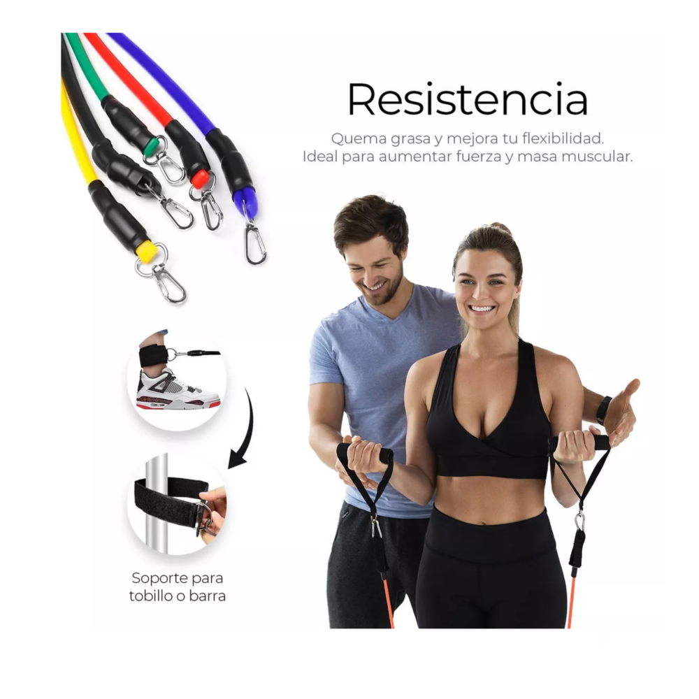 Foto 6 pulgar | Bandas De Resistencia Gimnasio Ligas Ejercicio Yoga Fitness Multicolor