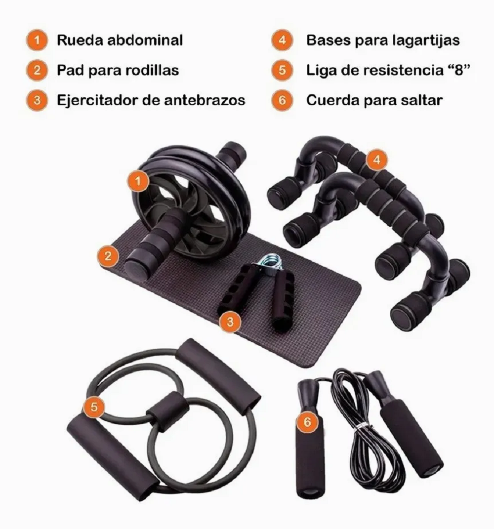 Foto 3 pulgar | Kit de Rodillo para Abdominales Ejercitador 6 en 1