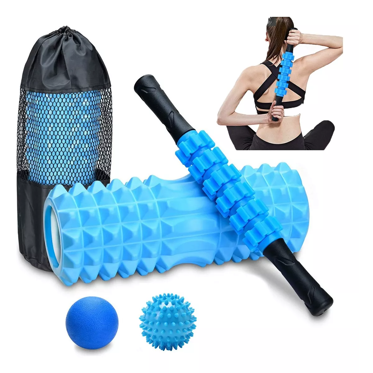 Foto 3 pulgar | Juego de Masaje 4 En 1para Yoga Pilates Eo Safe Imports Esi-8521 color Azul