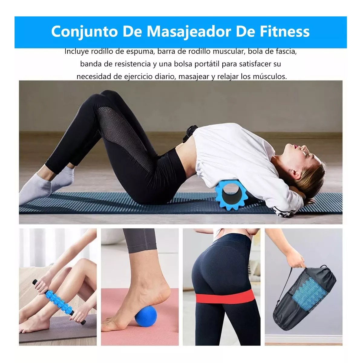 Foto 4 pulgar | Juego de Masaje 4 En 1para Yoga Pilates Eo Safe Imports Esi-8521 color Azul