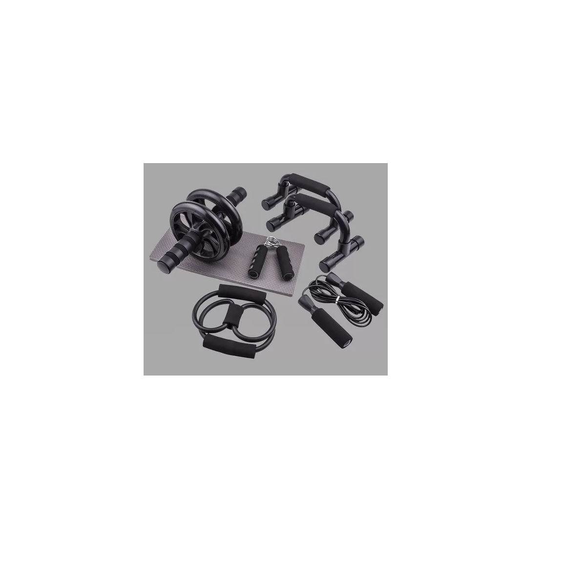 Foto 4 pulgar | Kit Rodillo Rueda Abdominal Barras Push-up Cuerda Ejercitado Eo Safe Imports Esi-13971 Negro