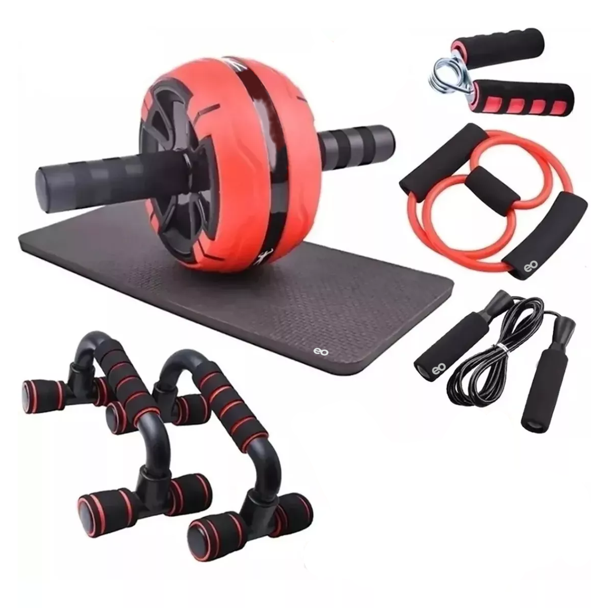 Foto 2 pulgar | Kit 7 En 1 Rueda Abdominal Saltar Ejercicio Eo Safe Imports Esi-11277-1 Rojo