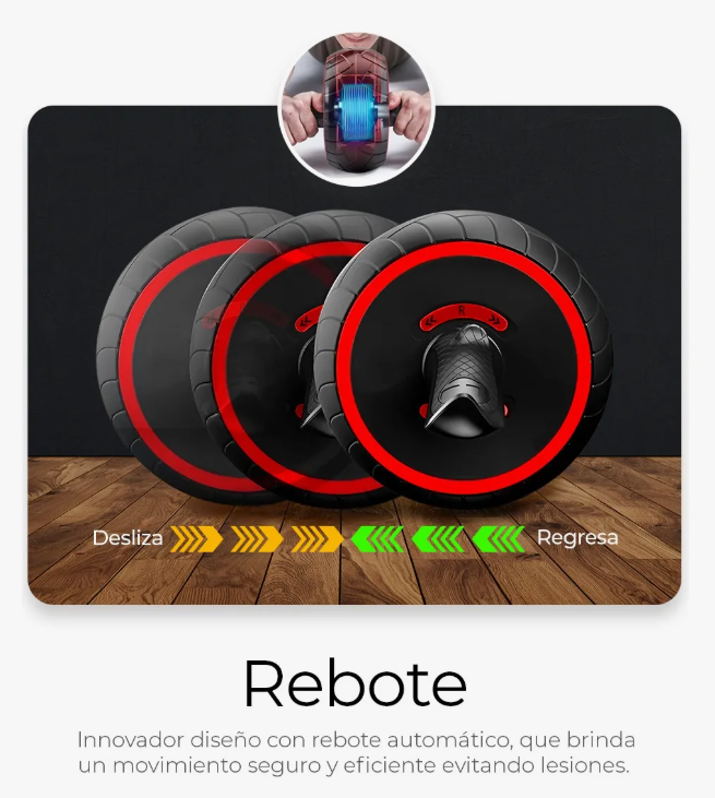 Foto 5 pulgar | Rueda Para Ejercicio De Abdomen Llantas Rodillo Abs Gimnasio