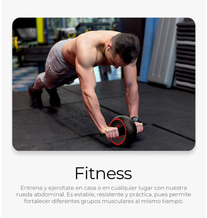 Foto 7 pulgar | Rueda Para Ejercicio De Abdomen Llantas Rodillo Abs Gimnasio