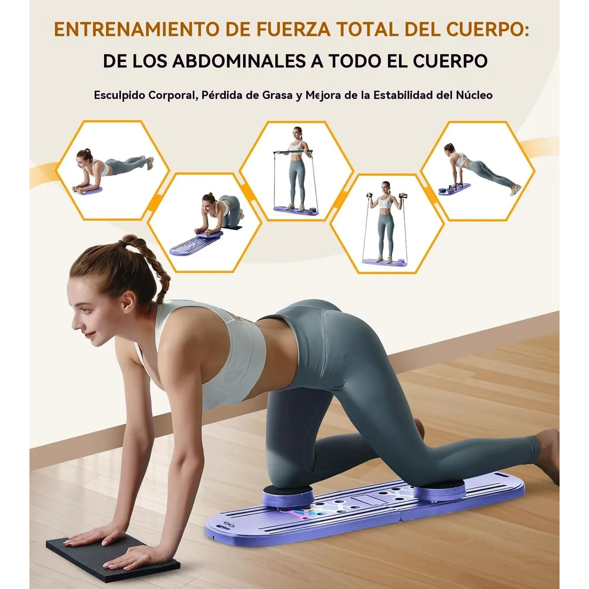 Foto 2 | Tabla Abdominal Multifunción Rodillo Plegables Eo Safe Imports Esi-19347 Purpura