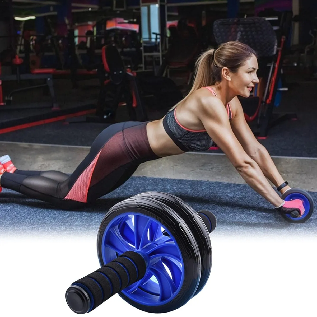 Foto 4 | Rodillo Abdominal Barras Push-up Cuerda Ejercitador Mano Lab.g Negro