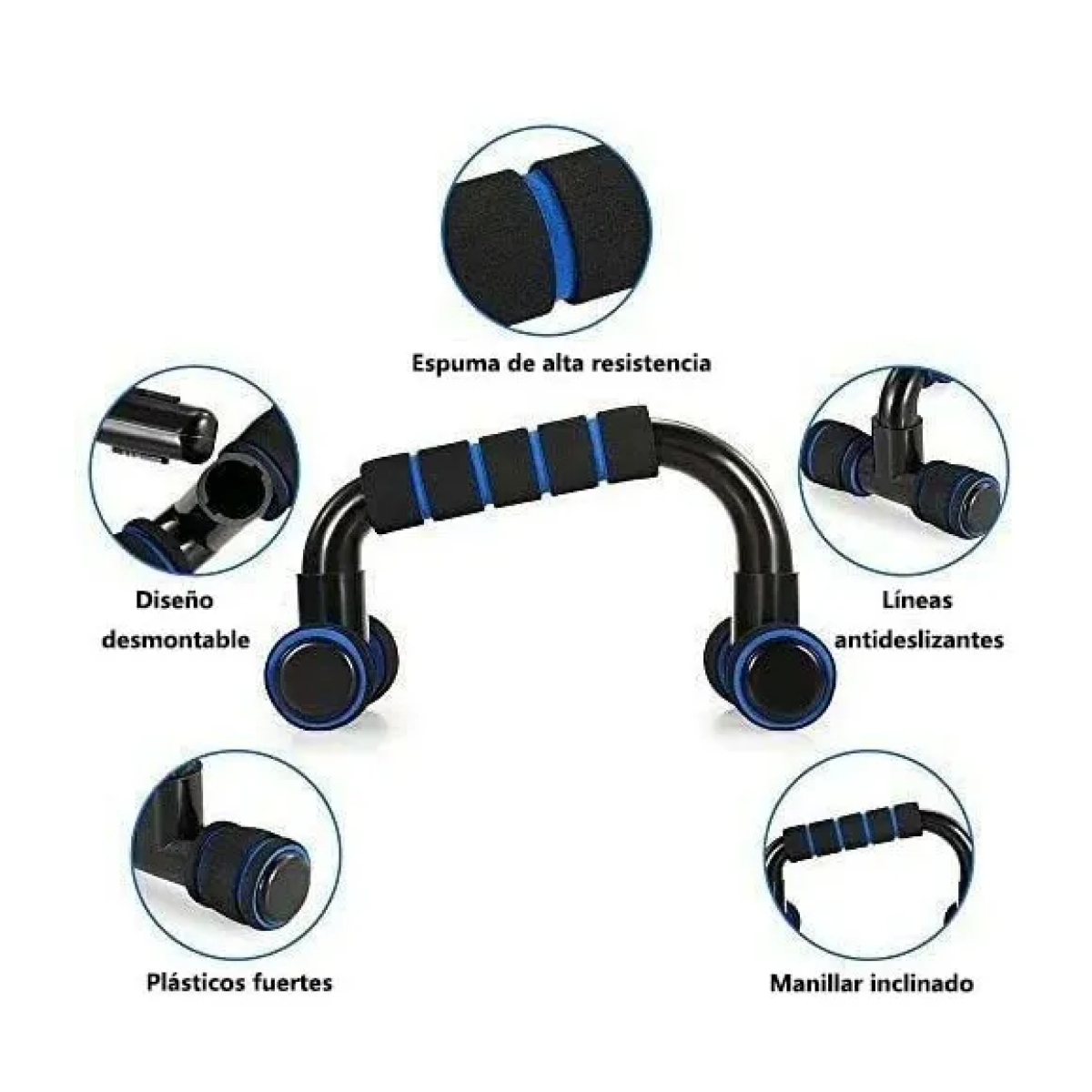 Foto 6 pulgar | Rodillo Abdominal Barras Push-up Cuerda Ejercitador Mano Lab.g Negro