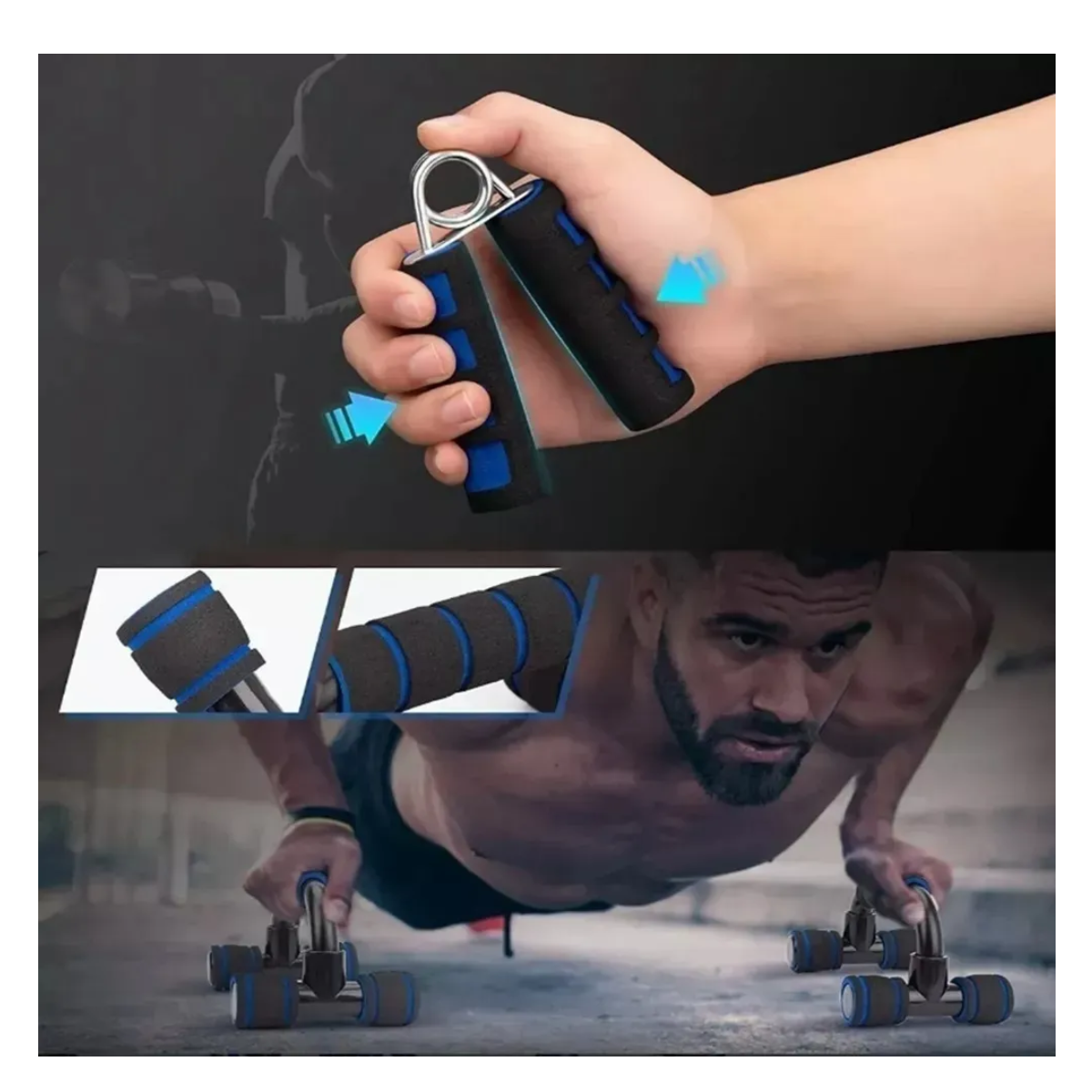 Foto 6 pulgar | Kit Ejercicio 6 En 1 Rodillo Abdominal Barras Push-up Cuerda Lab.g Negro