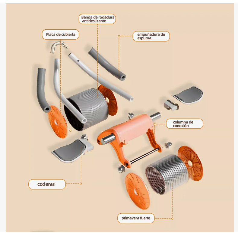 Foto 5 | Aueda Abdominal Ruedas Abs De Rebote Automáticas Abdominales