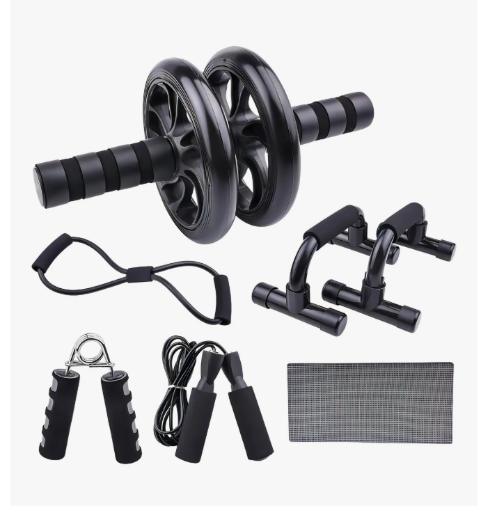 Foto 1 | Kit Rodillo Rueda Abdominal Barras Push-up Cuerda Ejercitado