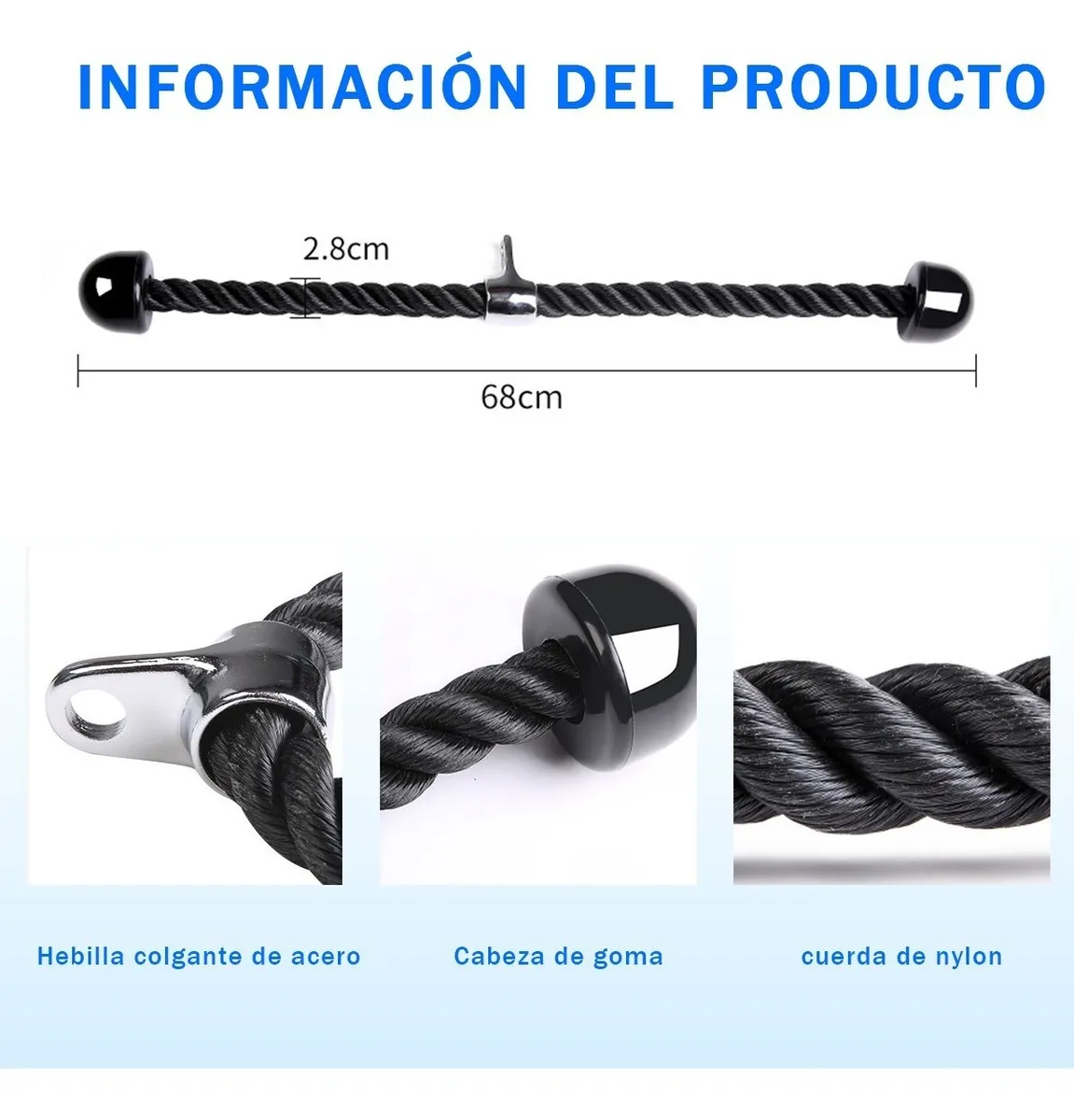 Foto 4 pulgar | Cuerda Entrenamiento Malubero para Desarrollo Muscular color Negro