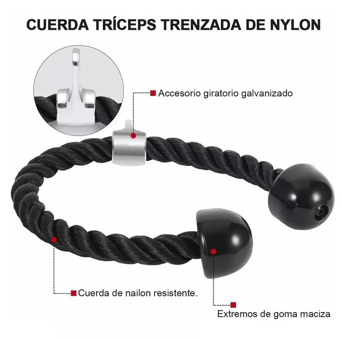 Foto 3 pulgar | Cuerda de Entrenamiento de Tríceps / Tirador de Fitness Belug