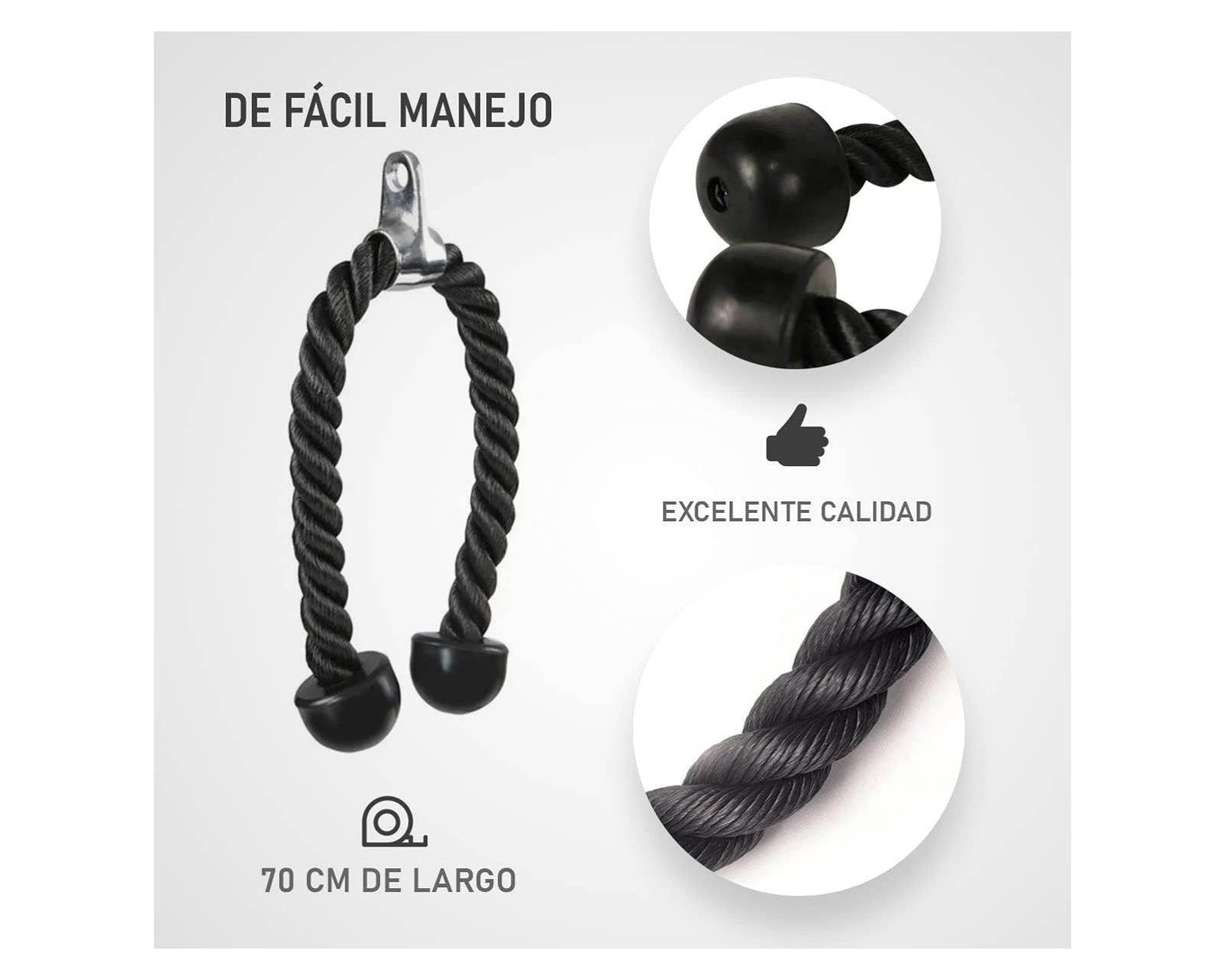 Foto 8 pulgar | Cuerda para Tríceps Antideslizante de Agarre Firme