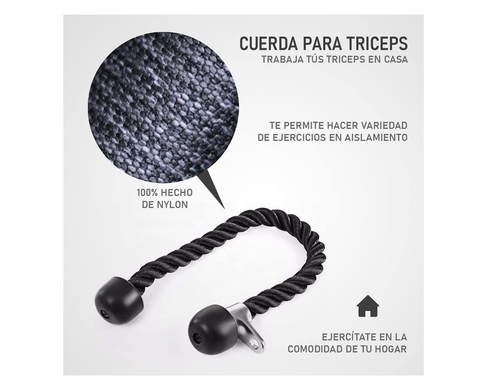 Foto 9 pulgar | Cuerda para Tríceps Antideslizante de Agarre Firme