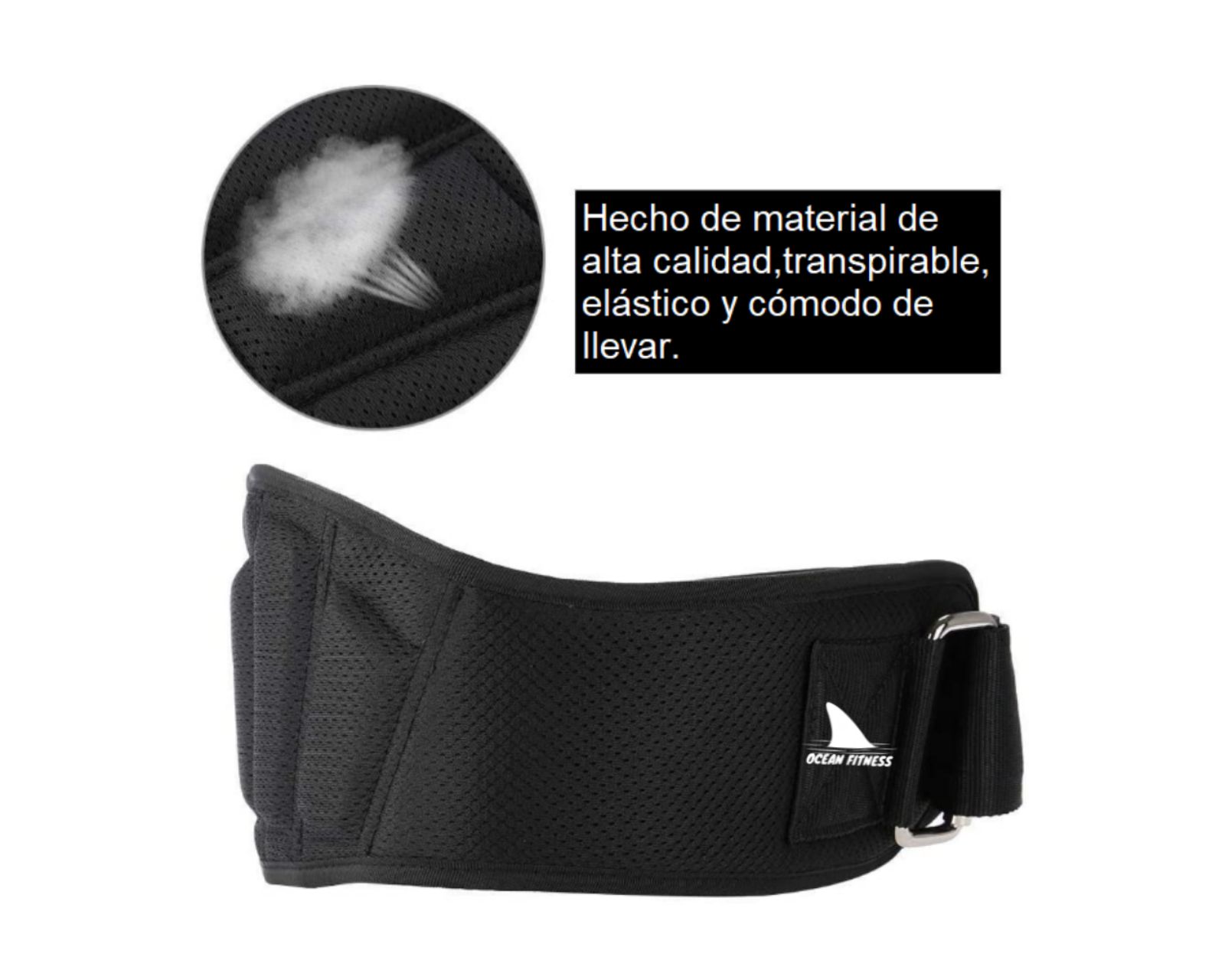 Foto 5 pulgar | Cinturón Faja Para Pesas Ocean Fitness Ocean Power color Negro Fuerza Sport
