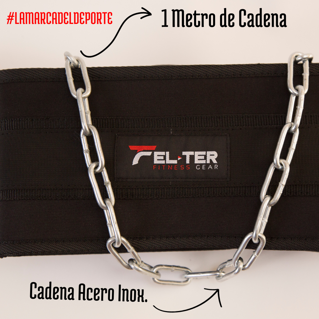Foto 4 pulgar | Cinturón para pesas Felter Sports con Cadena y Broche de Seguridad color Negro