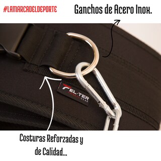 Foto 4 | Cinturón para pesas Felter Sports con Cadena y Broche de Seguridad color Negro