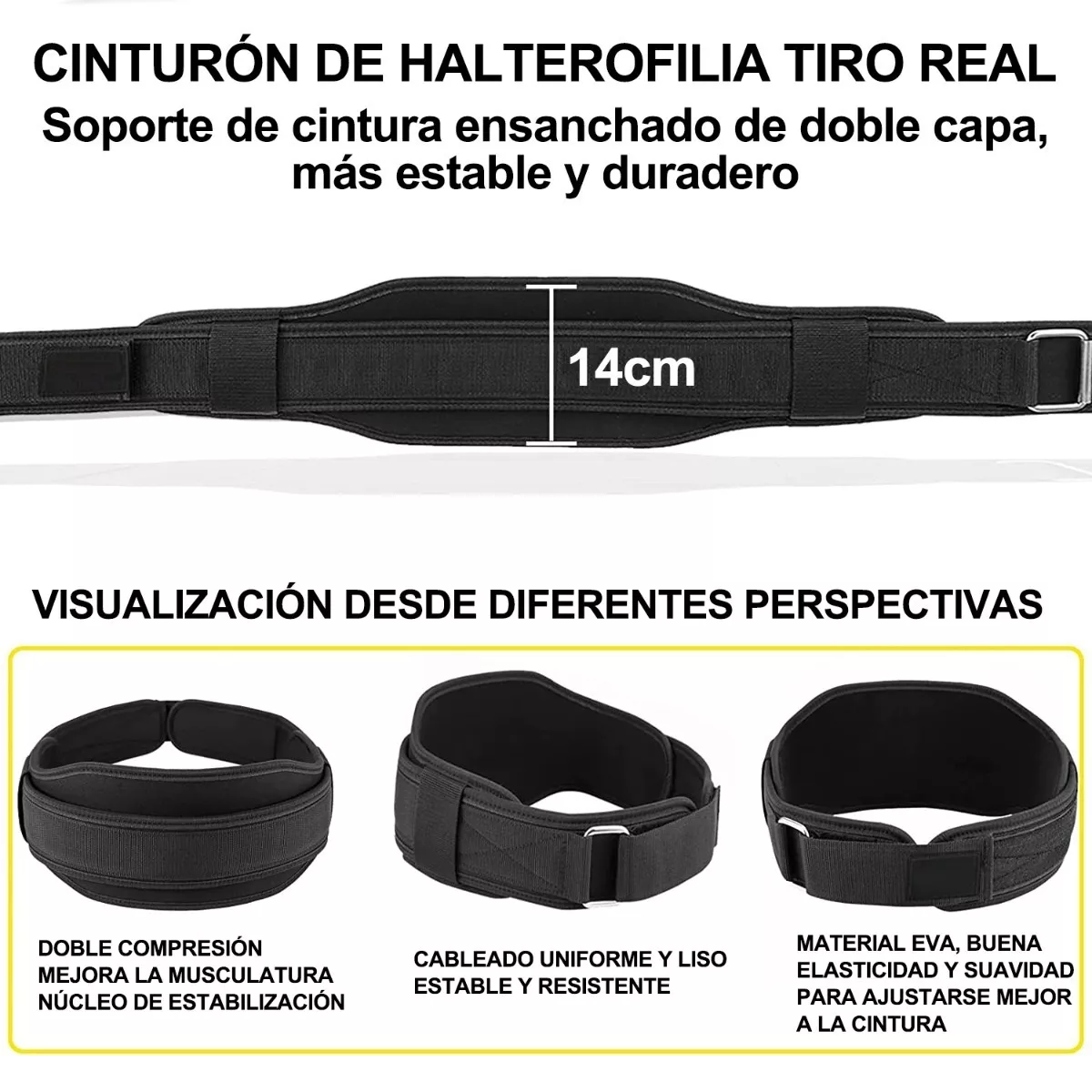 Foto 3 pulgar | Cinturón para Ejercicio Eo Safe Imports Esi9631 color Negro