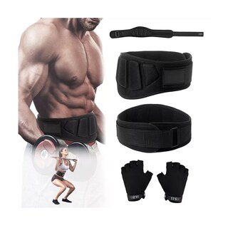 Foto 3 | Gym Lumbar Pesas Ejercicios Faja Crossfit Cinturón Y Guantes M Eo Safe Imports Esi-11765 Negro