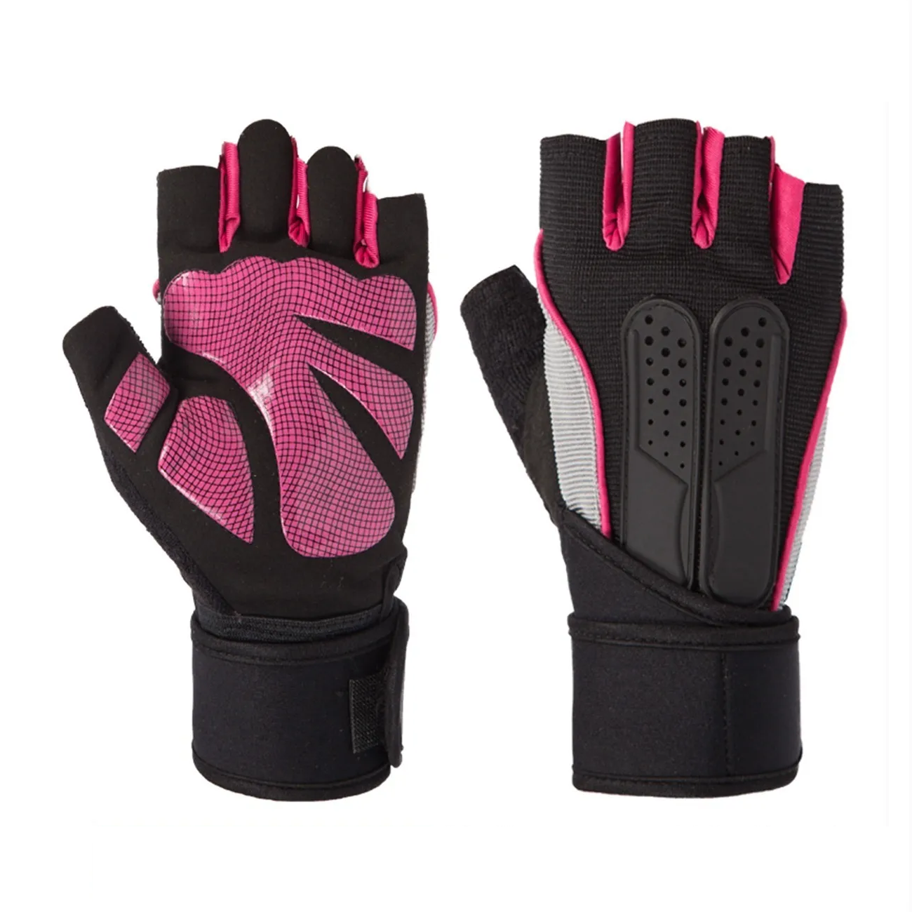 Foto 2 pulgar | Guantes Gym Tácticos Unisex color Rosa con Negro Talla M