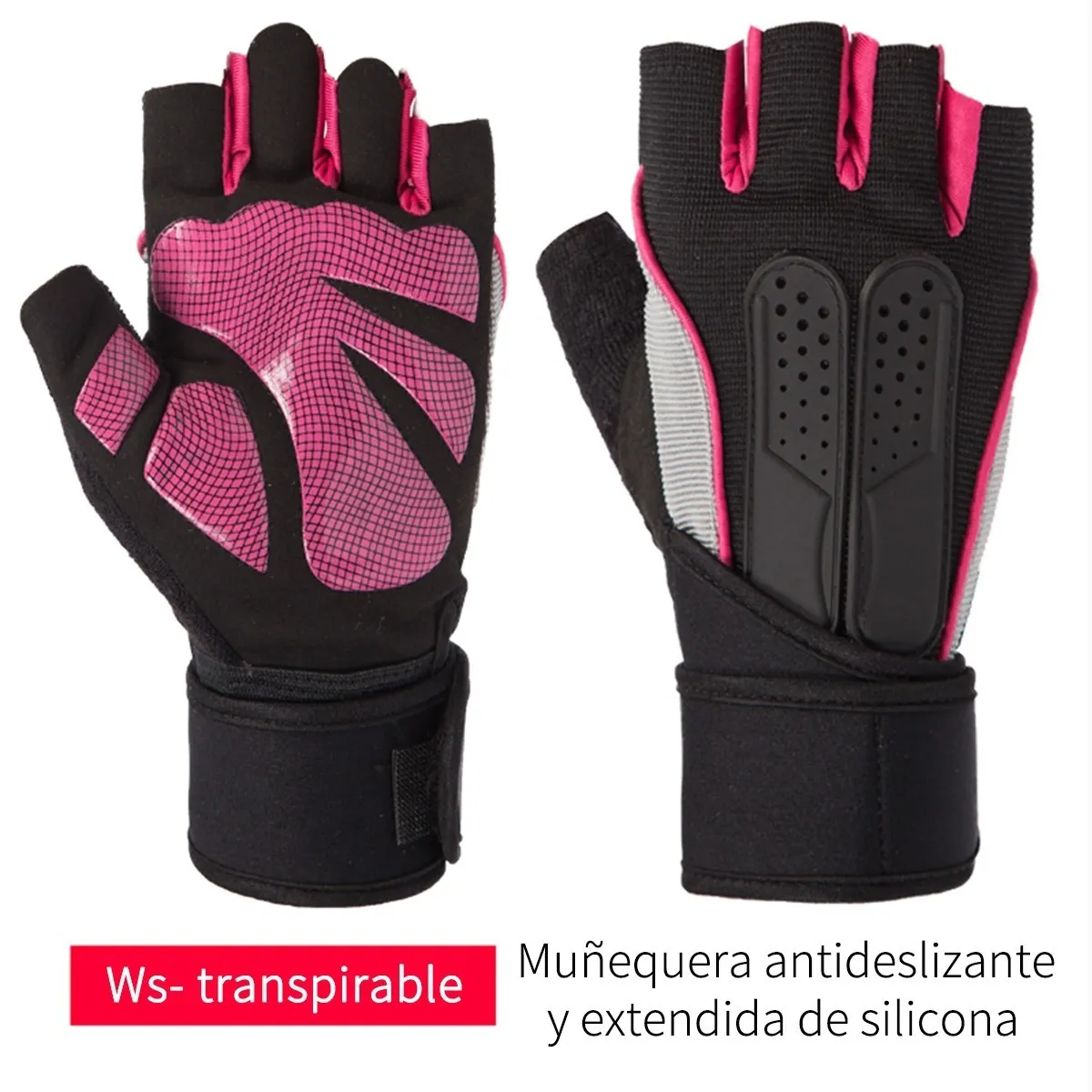 Foto 4 pulgar | Guantes Gym Tácticos Unisex color Rosa con Negro Talla M