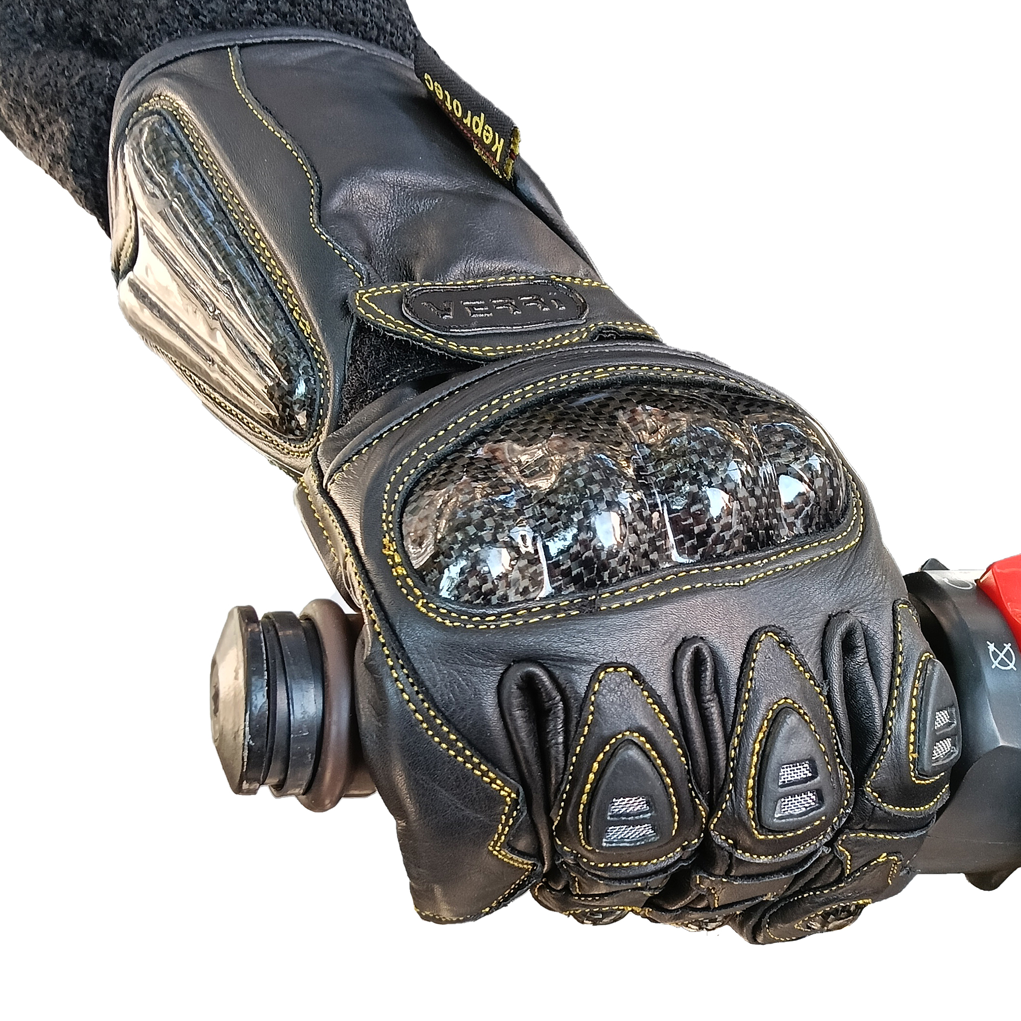 Foto 4 pulgar | Guantes para Motociclista Verri con Protección de Policarbonato Negros