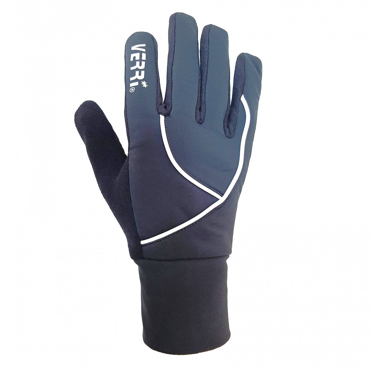 Guantes Para Correr Verri Color Negro Con Tira Reflejante