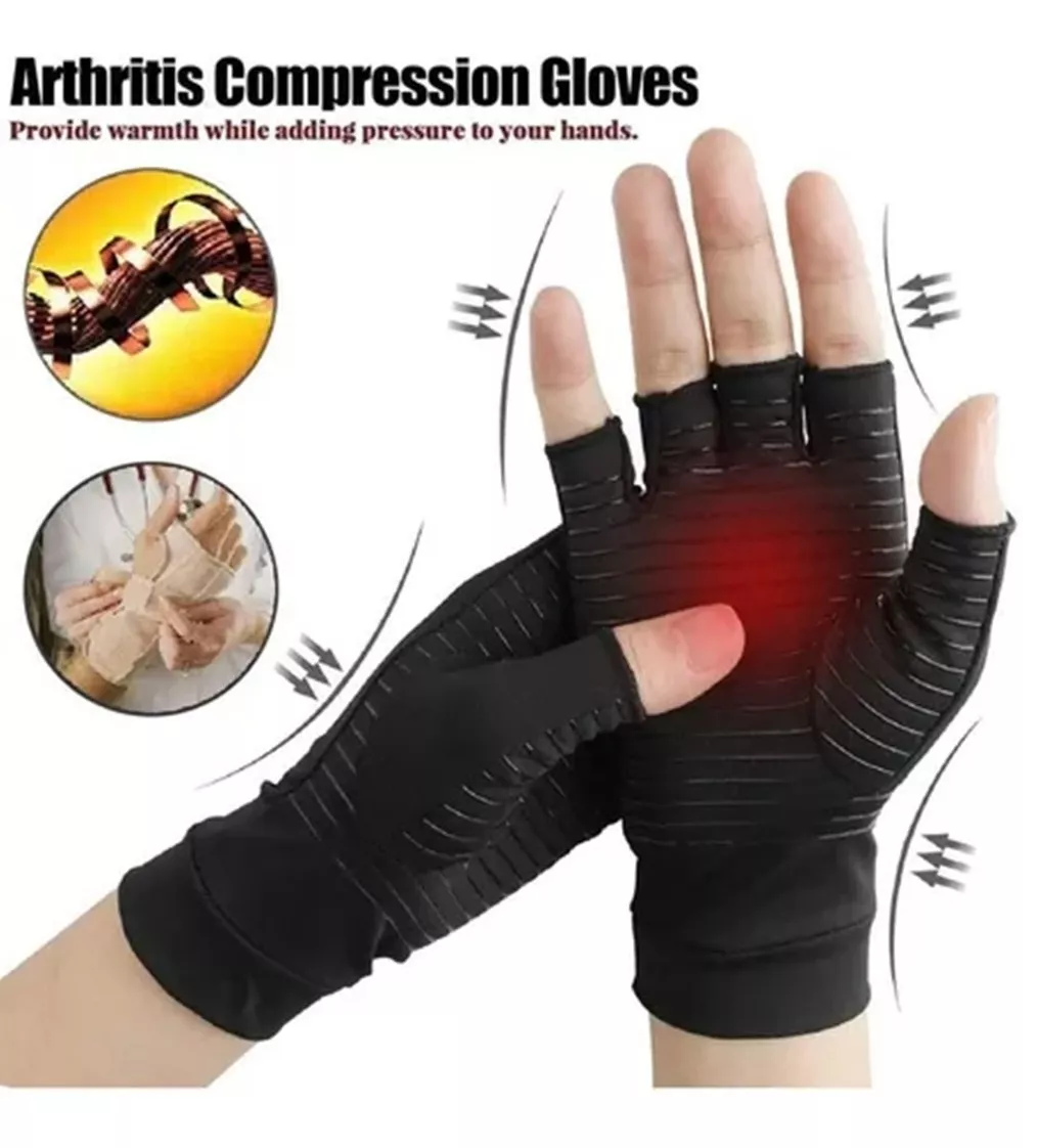Foto 3 | Guantes de Compresión BELUG color Negro Fibra Cobre Alivia Dolor Talla M