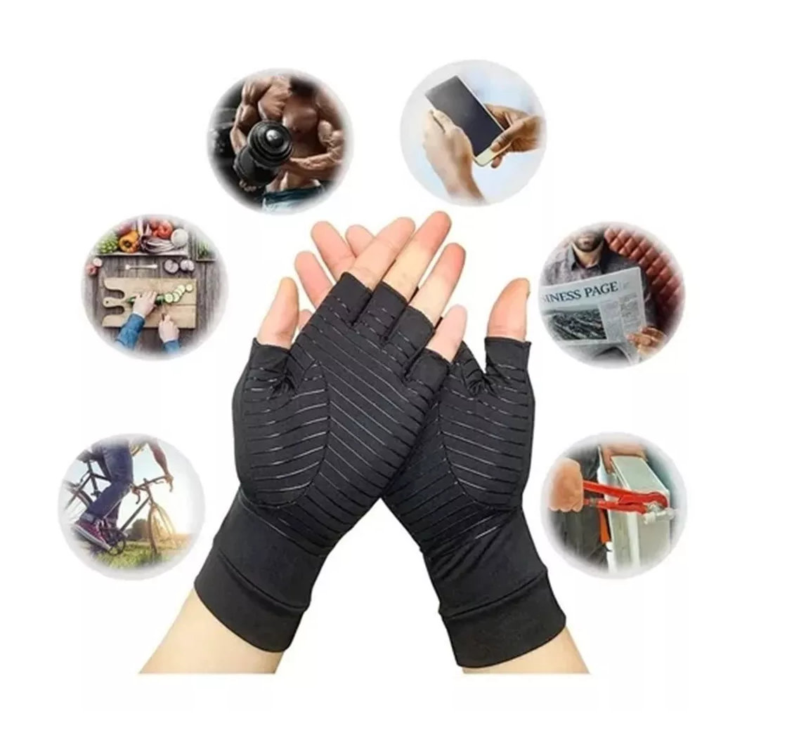 Foto 4 | Guantes de Compresión BELUG color Negro Fibra Cobre Alivia Dolor Talla M
