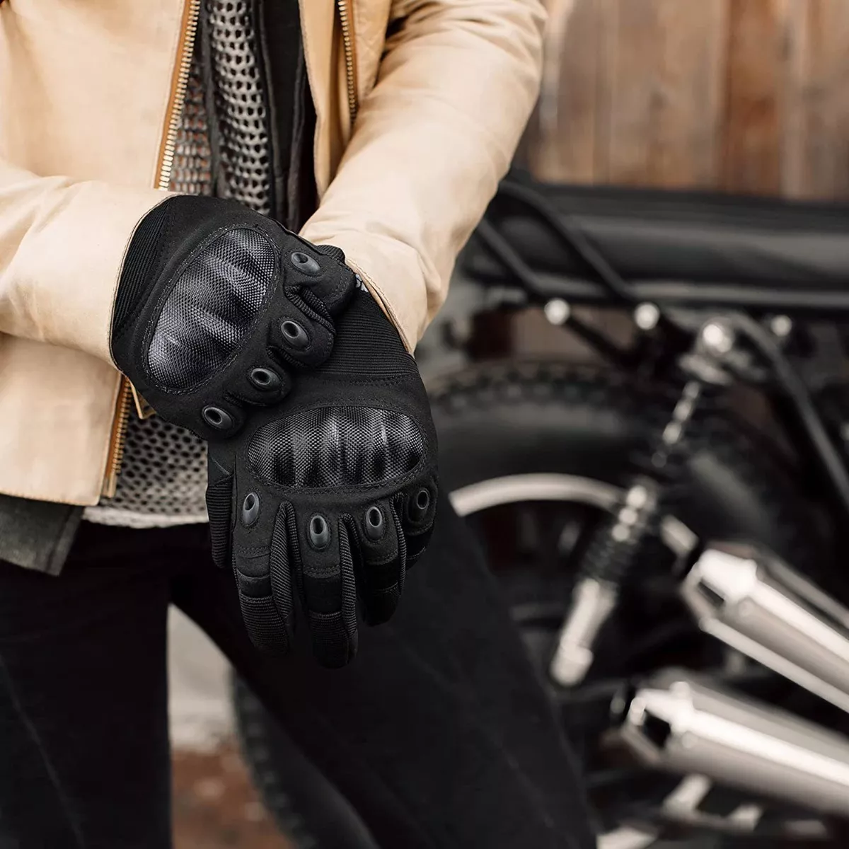 Foto 5 pulgar | Guantes de Motociclista Eo Safe Imports Esi-6202 Aptos para Pantalla Táctil + Mosquetón M Negro