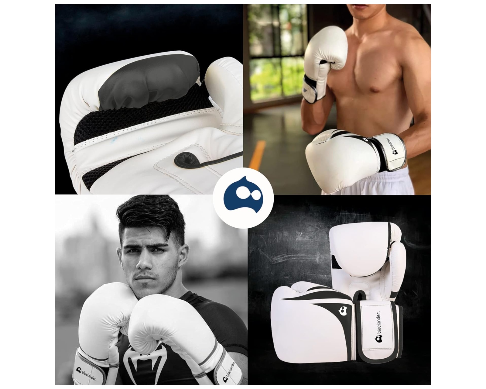 Foto 8 pulgar | Guantes de Boxeo Bluelander de 14oz color Blanco y  Protector Bucal