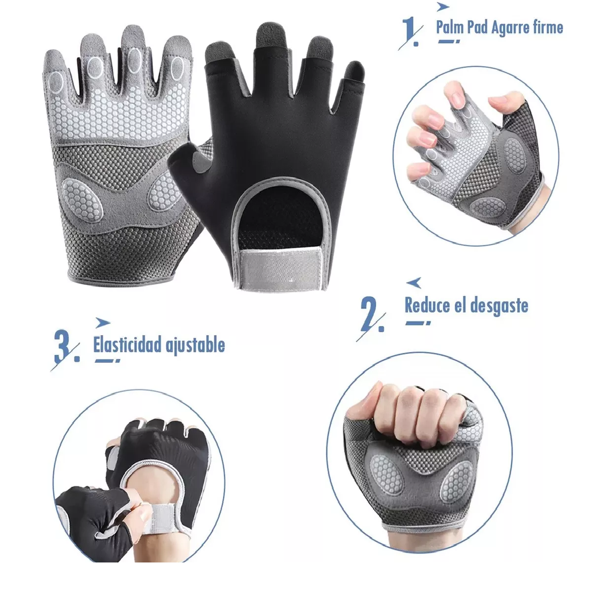 Foto 4 pulgar | Guantes para Gym Eo Safe Imports ESI-8383 color Negro Talla M