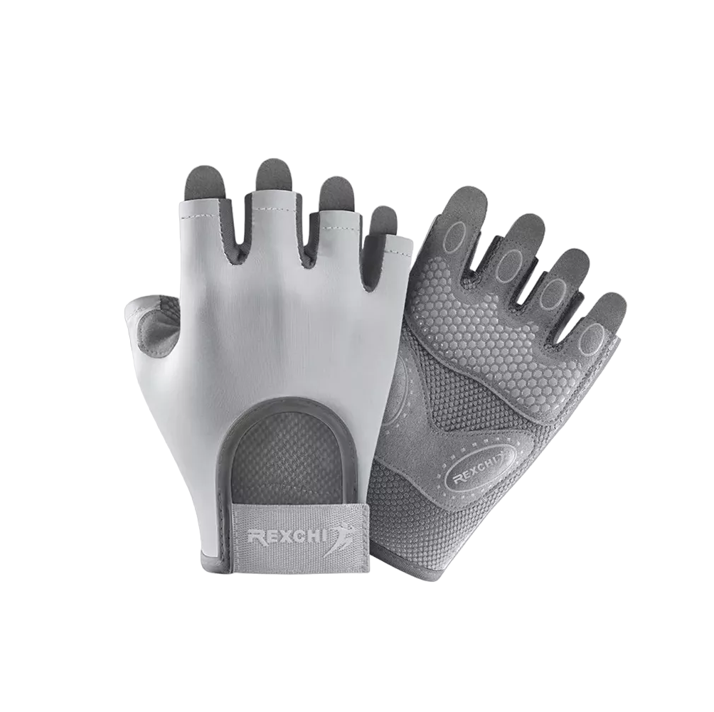 Guantes REXCHI Gym Tácticos color Gris Pesas Crossfit Gimnasio Unisex Talla L