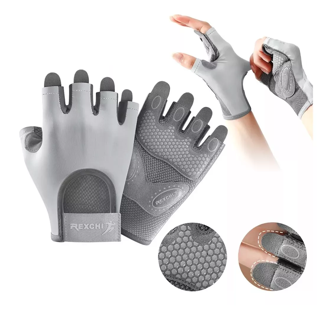 Foto 3 pulgar | Guantes REXCHI Gym Tácticos color Gris Pesas Crossfit Gimnasio Unisex Talla L