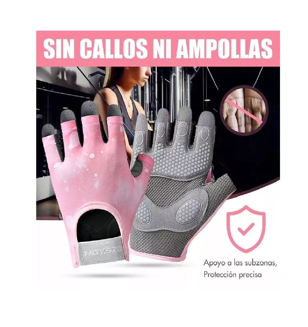 Foto 5 pulgar | Guantes Rexchi Rosa Gym Tácticos Pesas Crossfit Gimnasio Colorido Talla M