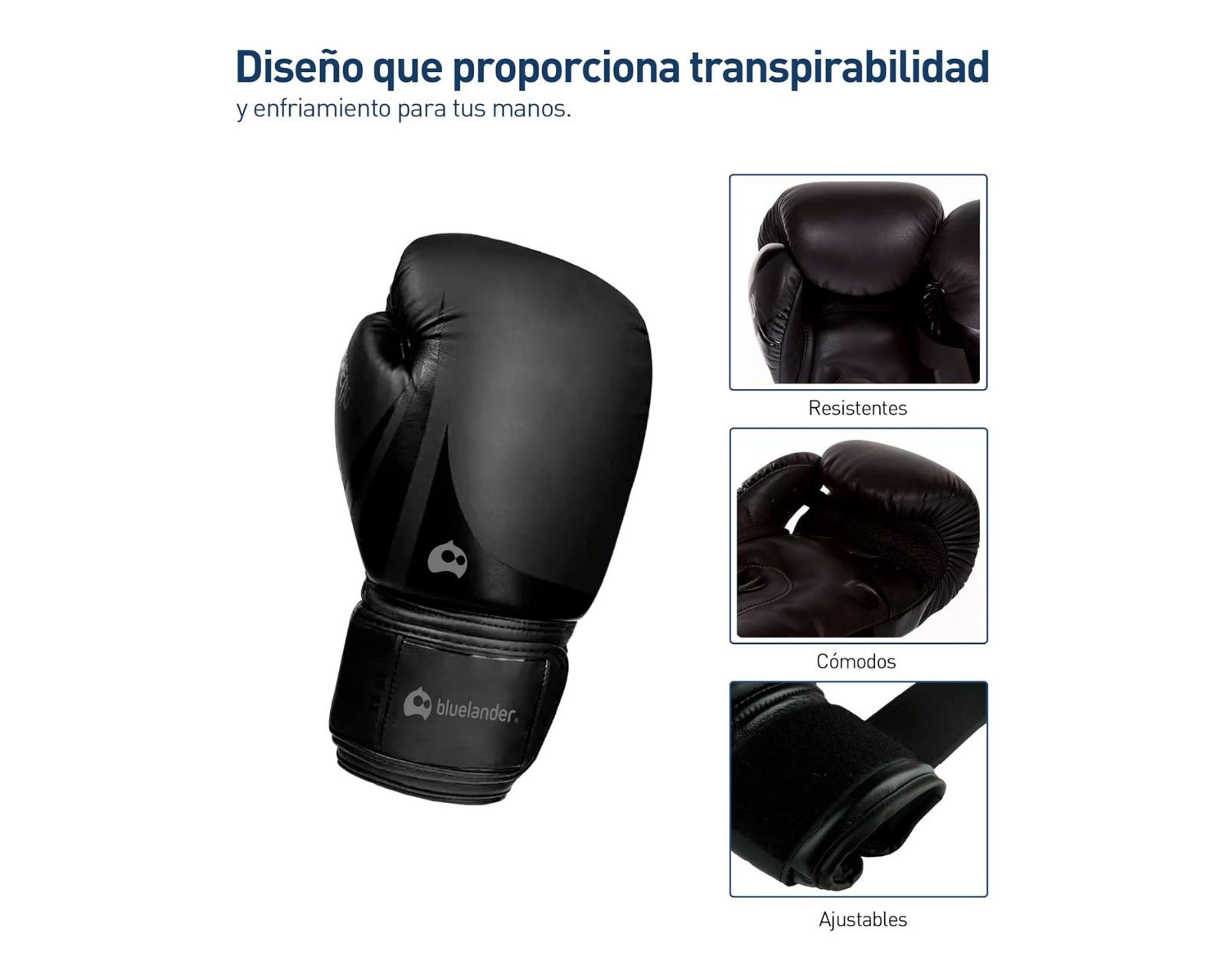 Foto 4 pulgar | Guantes de Box Bluelander Negros Unisex + Protector Bucal