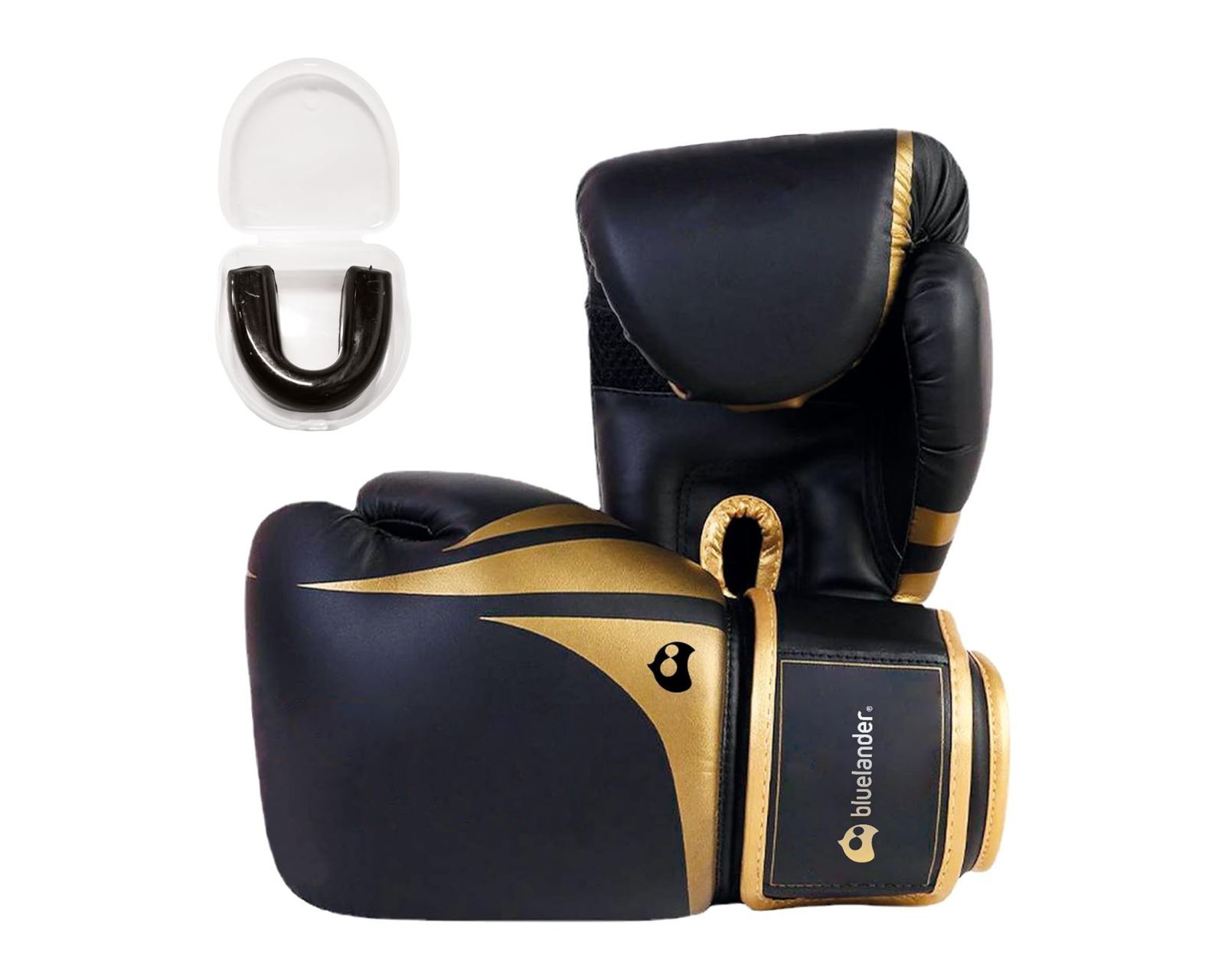 Foto 2 pulgar | Guantes de Box Bluelander Negros con Dorado Unisex + Protector Bucal