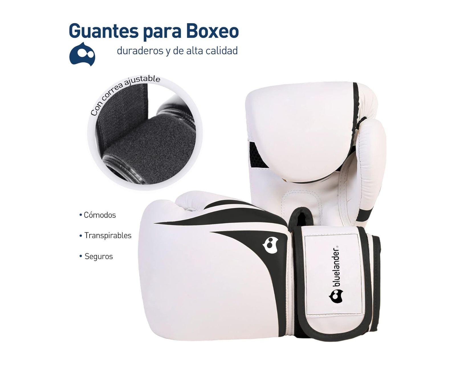 Foto 3 pulgar | Guantes de Box Bluelander Blancos Unisex + Protector Bucal