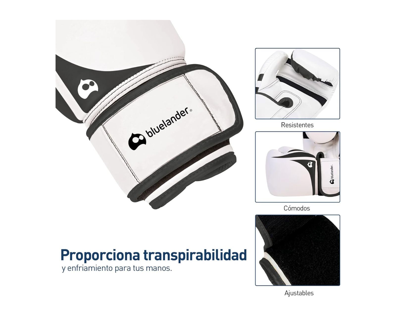 Foto 4 pulgar | Guantes de Box Bluelander Blancos Unisex + Protector Bucal