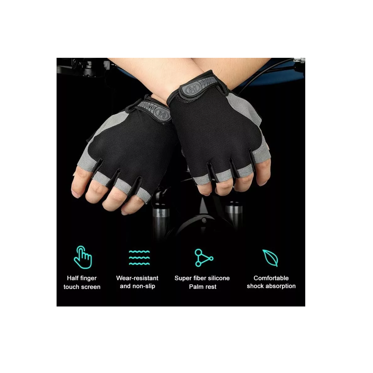 Foto 4 pulgar | Guantes Gym Pesas En Bicicleta Deporte M. Eo Safe Imports Esi-12512  Negro