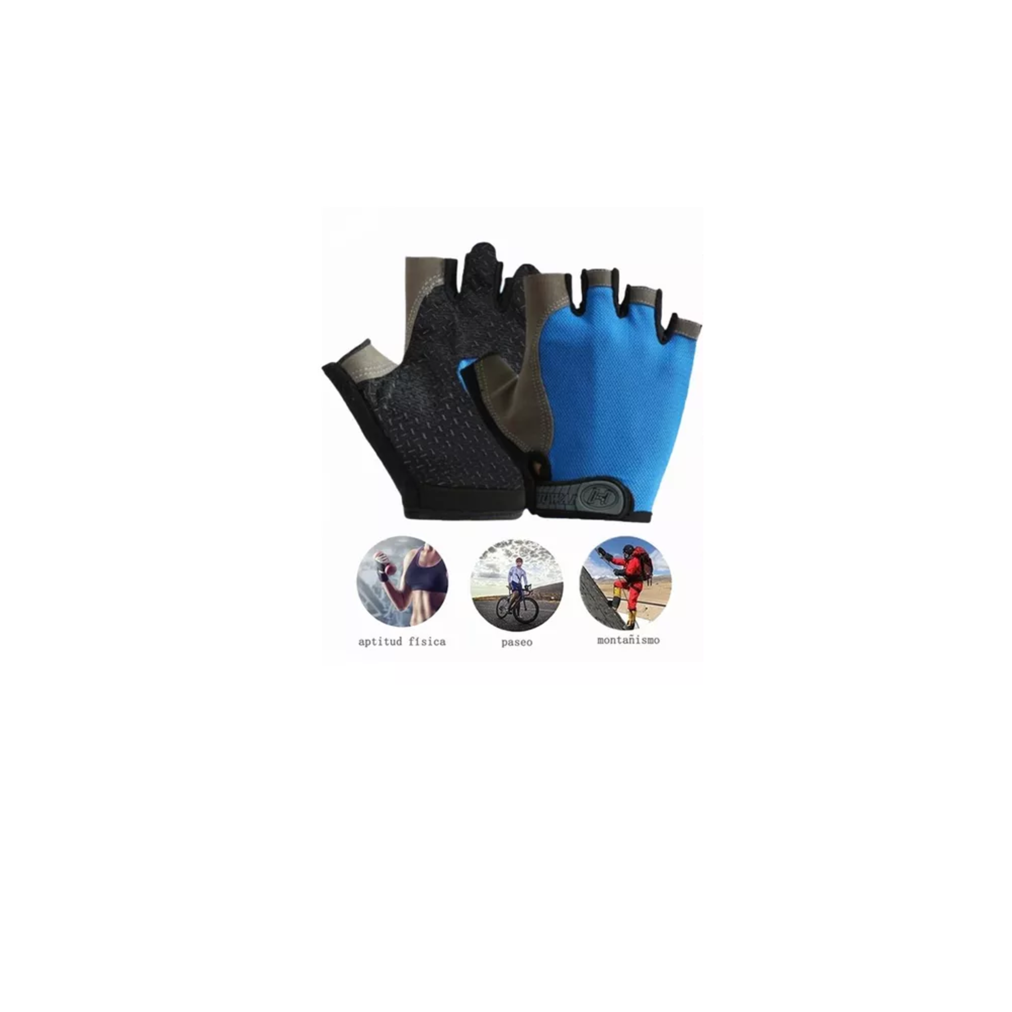 Foto 3 pulgar | Guantes Gimnacio Par Gym Gimnasio Pesas En Bicicleta Deporte Talla Xl, Azul