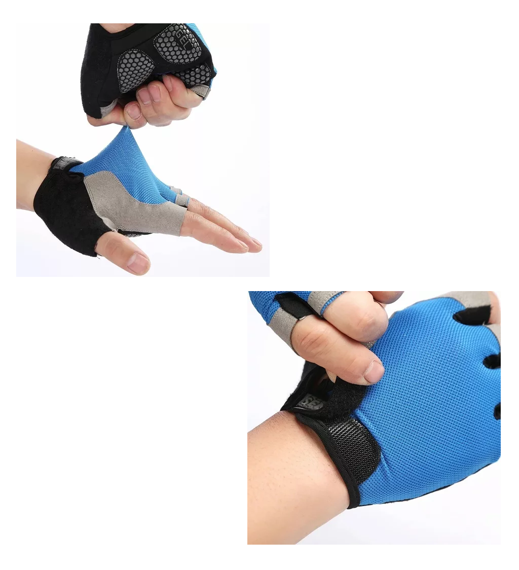 Foto 4 pulgar | Guantes Gimnacio Par Gym Gimnasio Pesas En Bicicleta Deporte Talla Xl, Azul