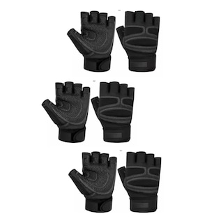 Foto 1 | Set 3 Pares Guantes Para Levantamiento De Pesas, Ciclismo Eo Safe Imports Esi-13757 Negro