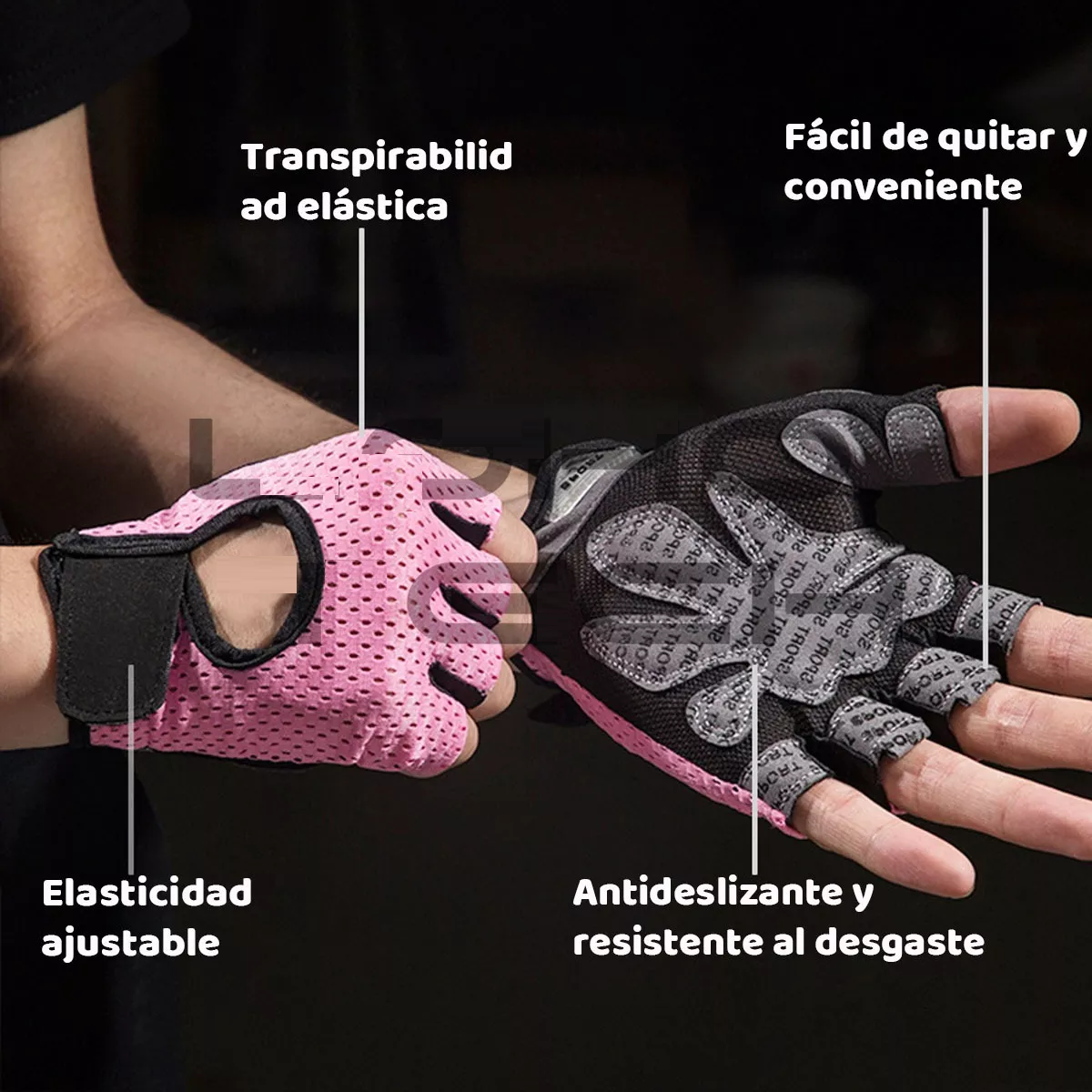 Foto 4 pulgar | Guantes Gym Fitness Guantes Para Pesas L Eo Safe Imports Esi-14208 Rosa