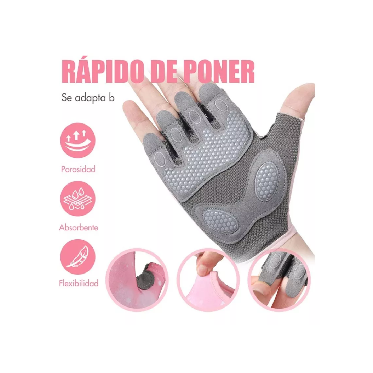 Foto 3 | Guantes De Gym talla S Eo Safe Imports Esi-14541 Rosa